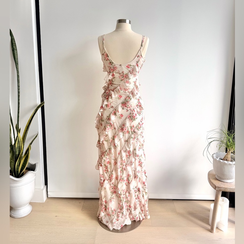 Altar’d State Floral Ruffle Maxi Dress - Ivory with Pink Roses NWT - Picture 3 of 3